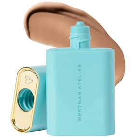 Westman Atelier front packaging showing bronzing drops and elegant bottle, clarifies product identity