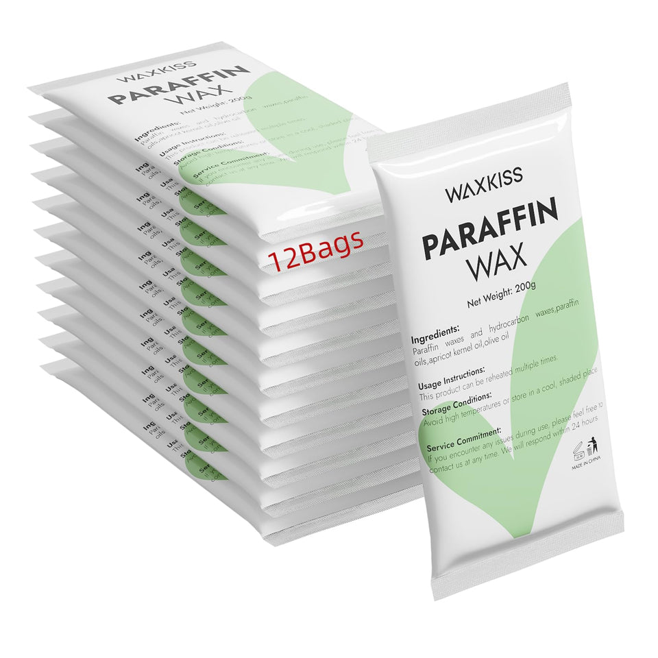 wewax front package showing 12 unscented paraffin refills and clear labeling for convenience
