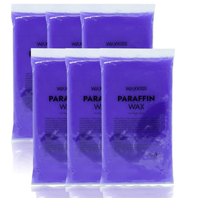 wewax front packaging showing six lavender paraffin wax bars and convenience