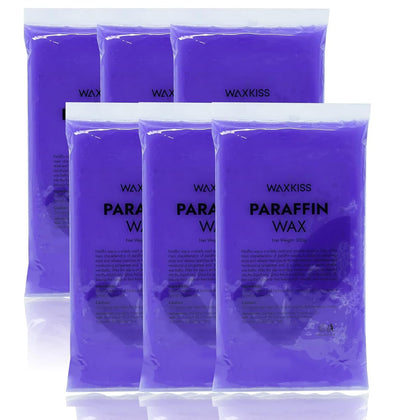 wewax front packaging showing six lavender paraffin wax bars and convenience