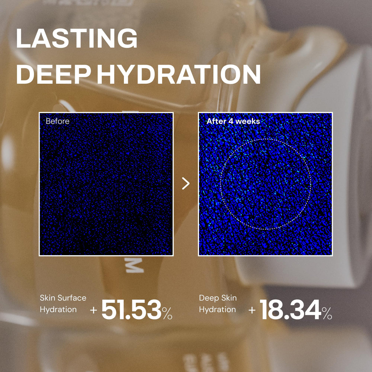 Whamisa illustrative before and after showing refined pores benefit