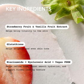 Whipped Semo Company ingredient display featuring niacinamide and hyaluronic acid