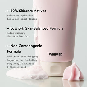 Whipped Semo Company mask applied to cheek for quick hydrating treatment
