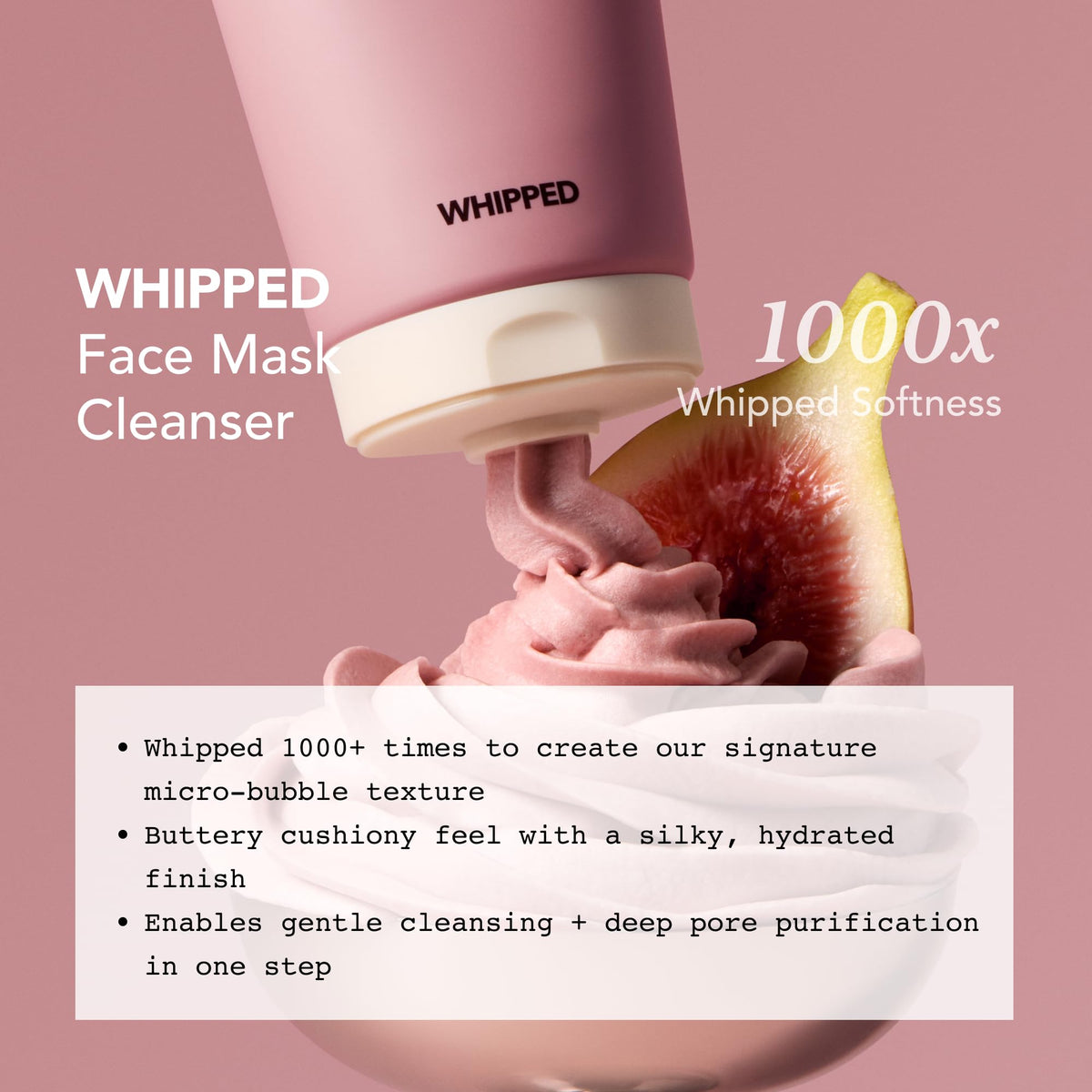 Whipped Semo Company fig butter texture close-up highlighting creamy, airy texture for hydrating feel