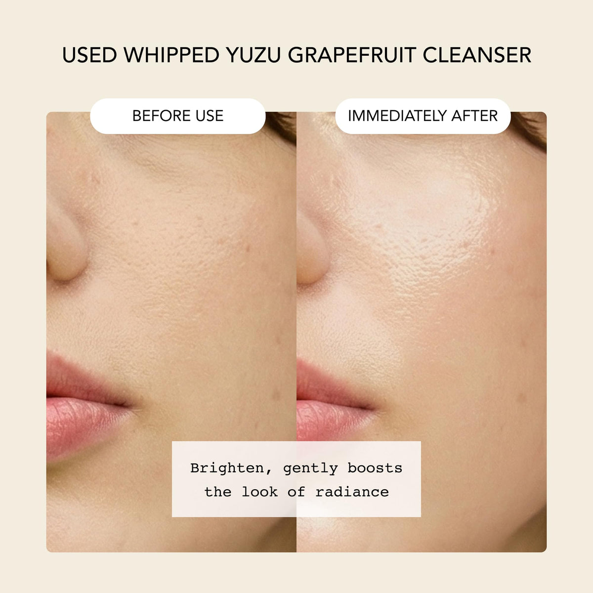 Whipped Semo Company ingredient label closeup highlighting niacinamide and hyaluronic acid benefits