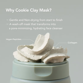 Whipped Semo Company mask applied to face illustrating charcoal action and deep-clean visual