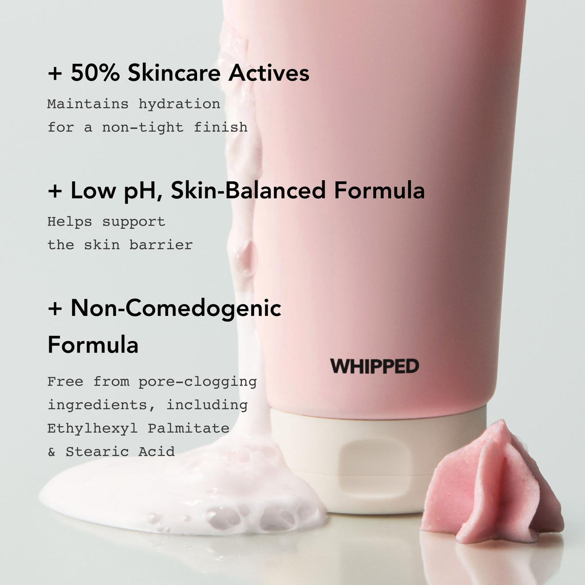 Whipped Semo Company dispensing product from jar to show easy-use dollop and hygienic application benefit