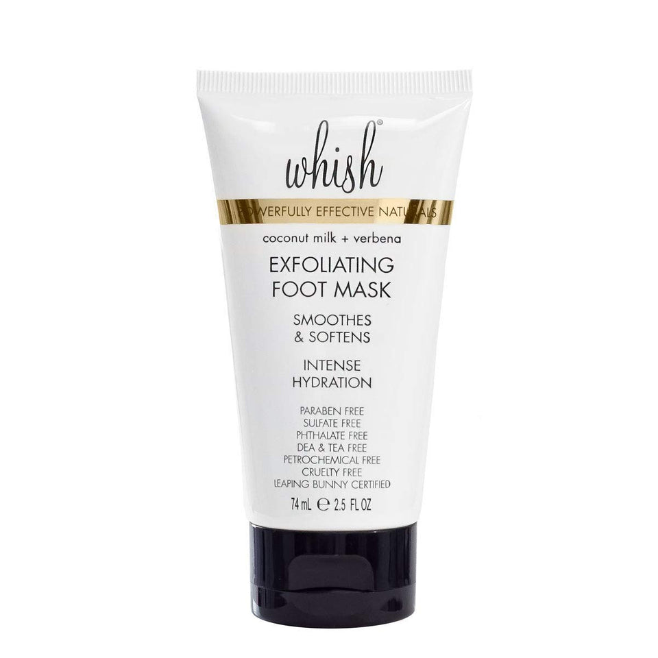 Whish front packaging showing product and benefit of smoothing heels