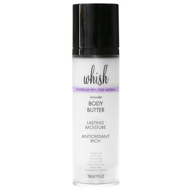 Whish front packaging showing jar and lavender scent, hydrates skin