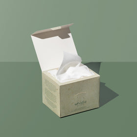 Whistle Wellness resealable box lid detail keeping towels clean and protected