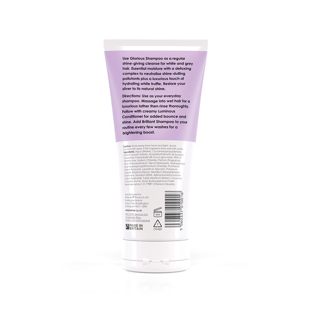 White Hot shampoo staged on bathroom shelf suggesting everyday use and organized routine