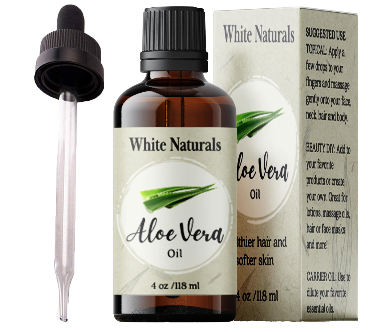 White Naturals front bottle view showing label and amber glass benefit protection