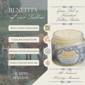 White Sparrow Farmacy close-up texture of smooth tallow balm for easy absorption