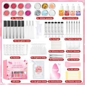 WhizToys clear lip gloss base in a beaker for smooth texture