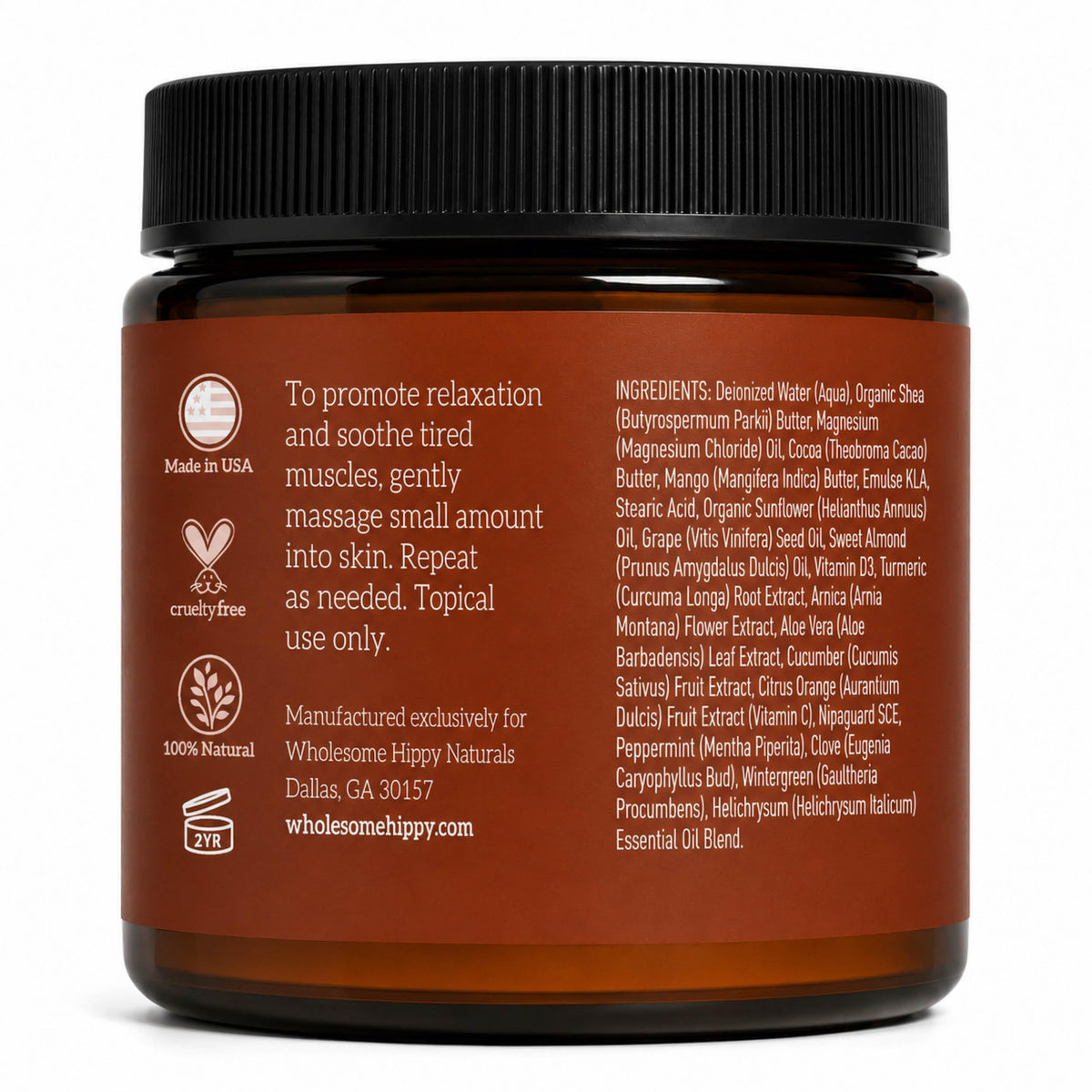 WHOLESOME HIPPY close-up of creamy butter texture for deep hydration benefit