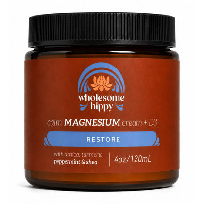 WHOLESOME HIPPY jar front view showing label and clean ingredients benefit