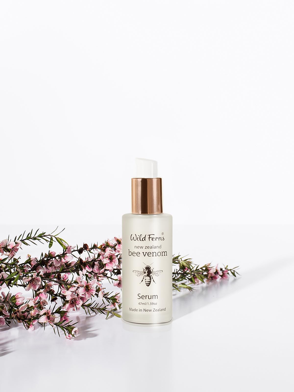 Wild Ferns pipette dispensing serum highlighting texture and control