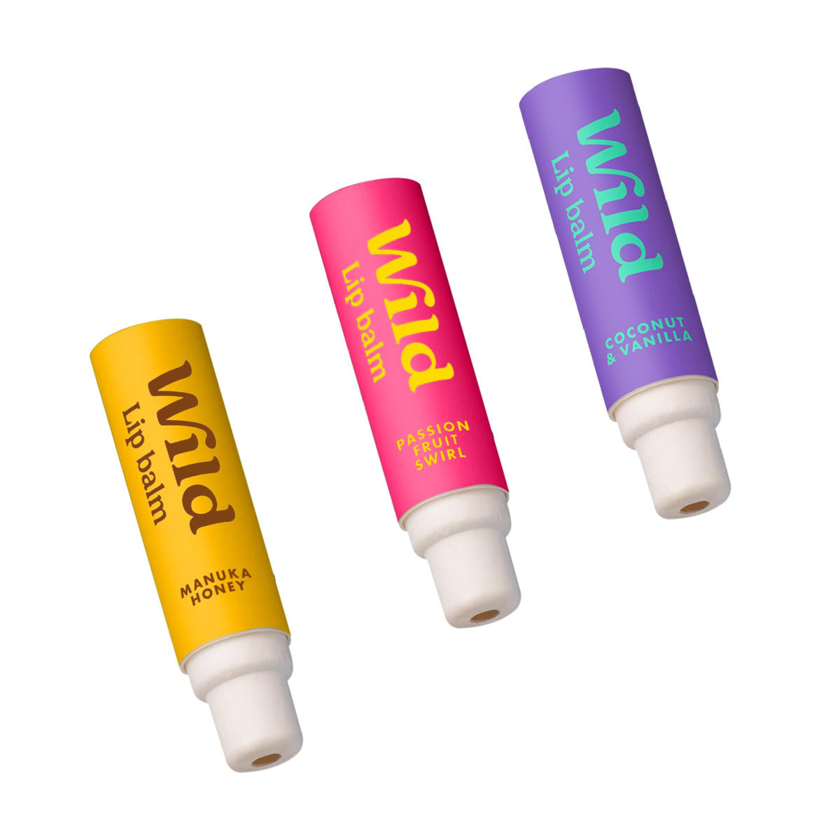 Wild refill pack front view showing three scent labels and eco benefit