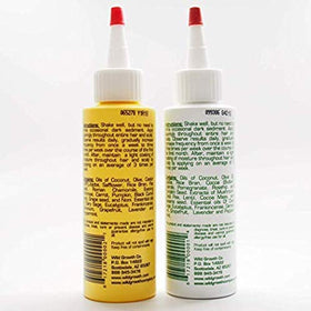 Wild Growth bottle texture closeup highlighting label and leave-in formula glide