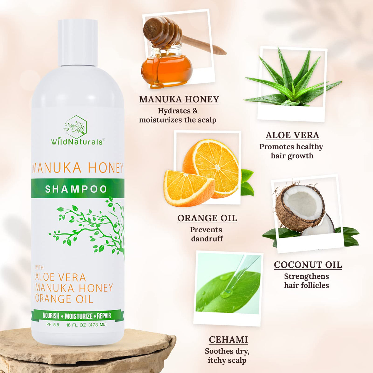 Wild Naturals close-up of Manuka honey ingredient highlighting nourishing benefits