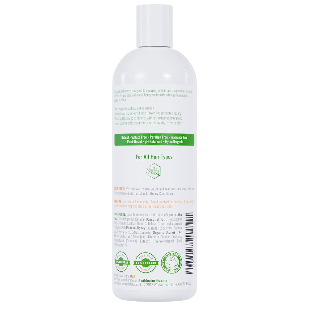 Wild Naturals shampoo on bathroom shelf in lifestyle setting promoting daily use