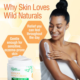 Wild Naturals being applied to face to soothe redness and moisturize