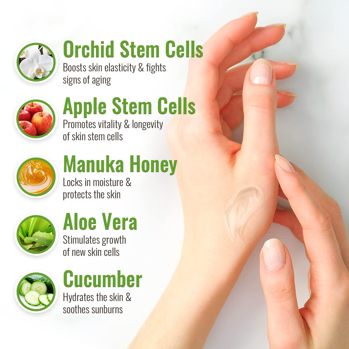 Wild Naturals pouring gel onto hand for immediate skin application