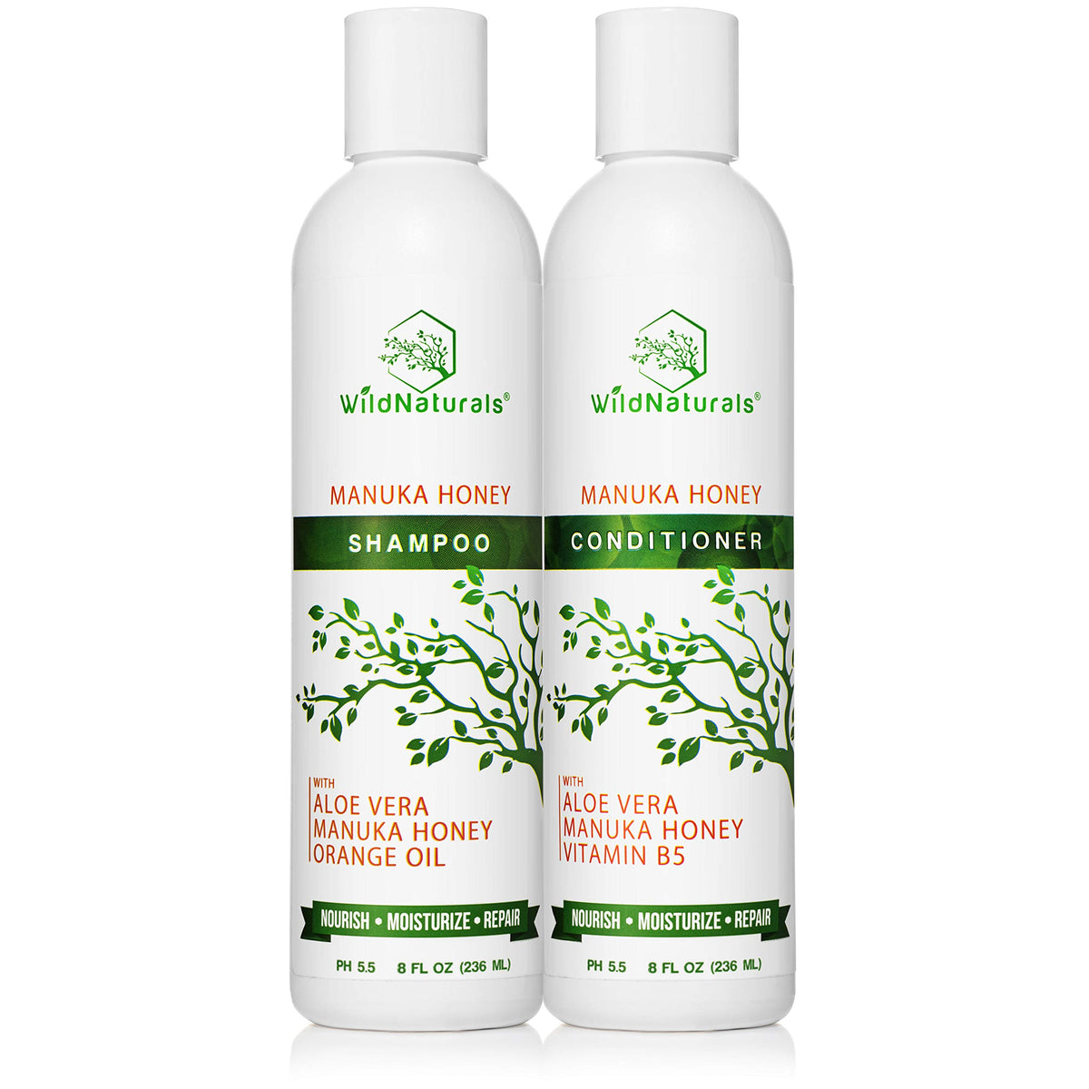Wild Naturals bottle next to a hand for size and scale clarity