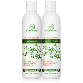 Wild Naturals bottle next to a hand for size and scale clarity