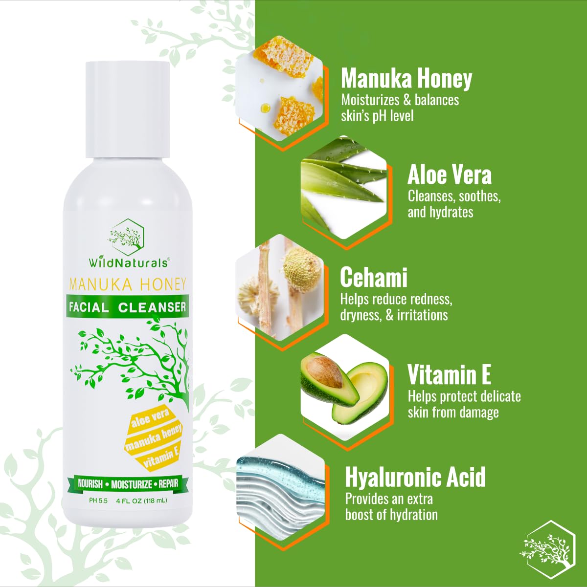 Wild Naturals creamy gel texture close-up highlighting gentle hydration
