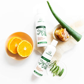 Wild Naturals in-shower use on wet hair showing application benefit