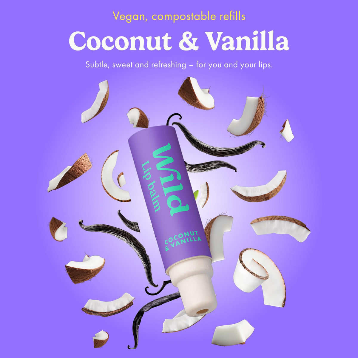 Wild refill inserted in reusable case during lip application for convenience