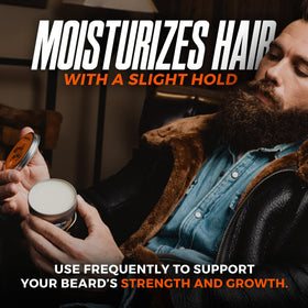 Wild Willies applied to beard demonstrating quick absorption and smoother hair