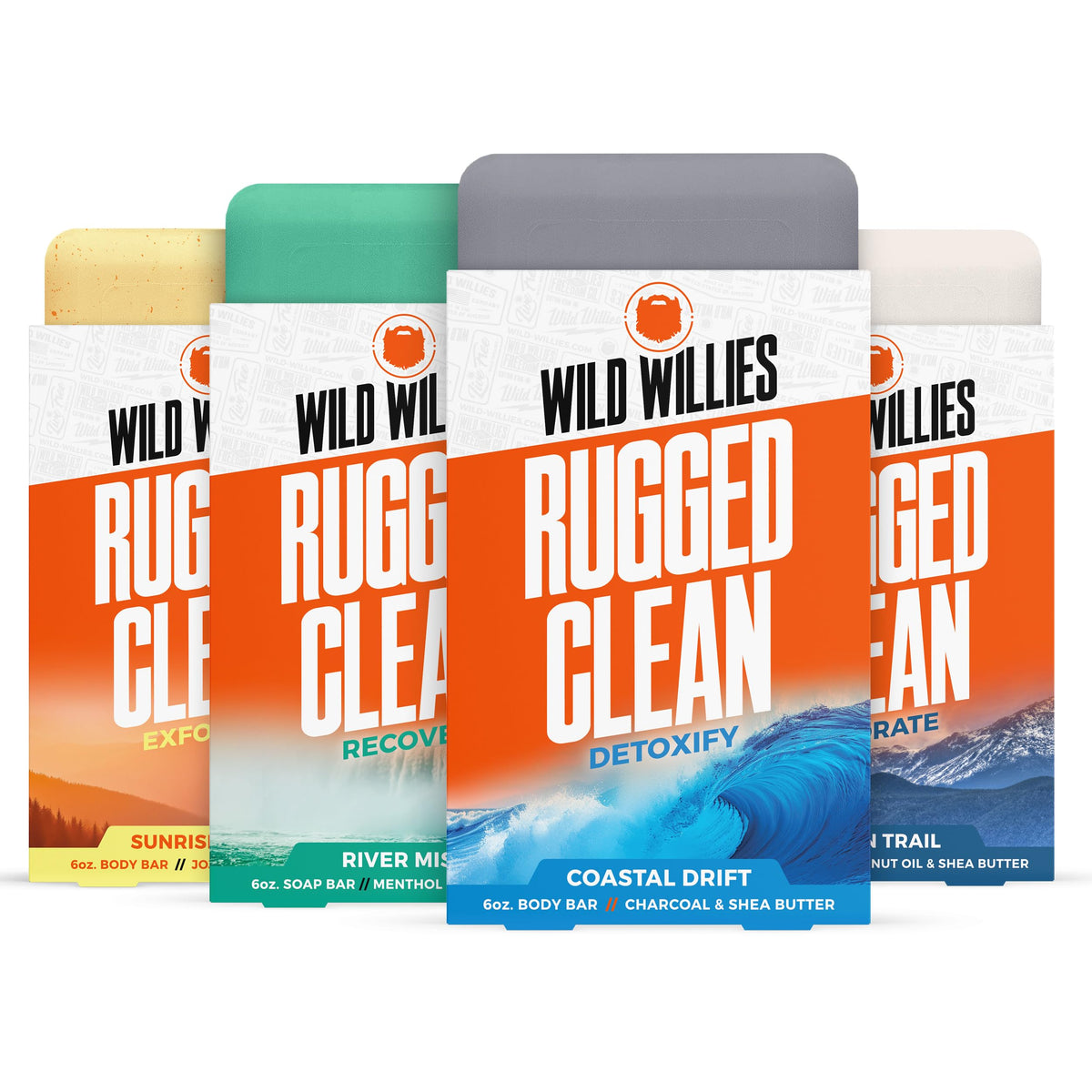 Wild Willies front packaging showing four-scent variety and durability benefit