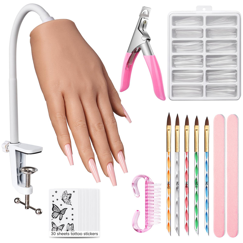 Wilfniee practice hand front view showing realistic silicone texture and lifelike pose benefit