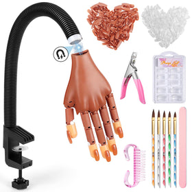 Wilfniee front view of practice hand packaging showcasing kit contents and benefits