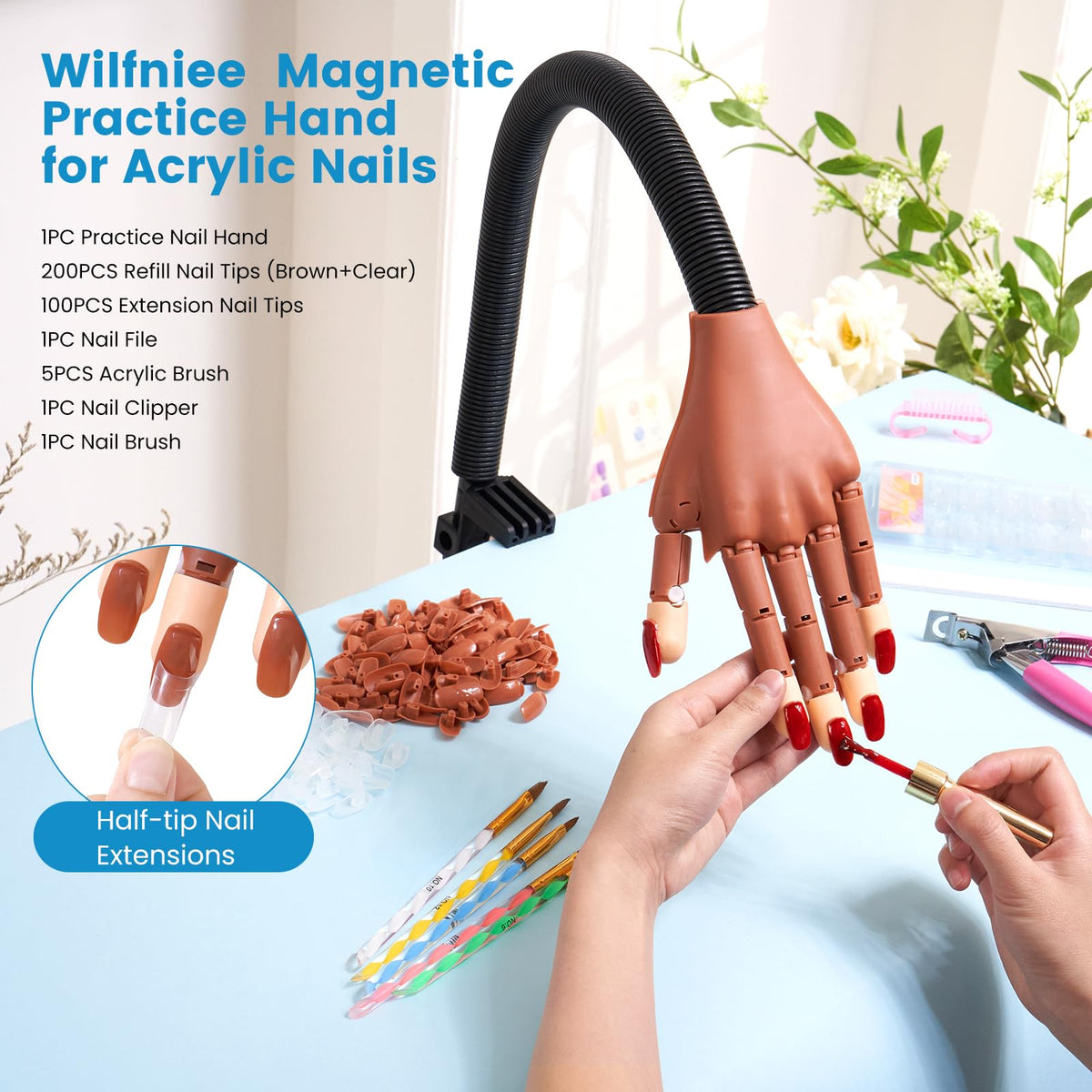 Wilfniee magnetic detachable palm close-up showing quick removal for lamp curing
