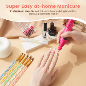 Wilfniee nail drill with bits detail showing precise shaping and efficient filing