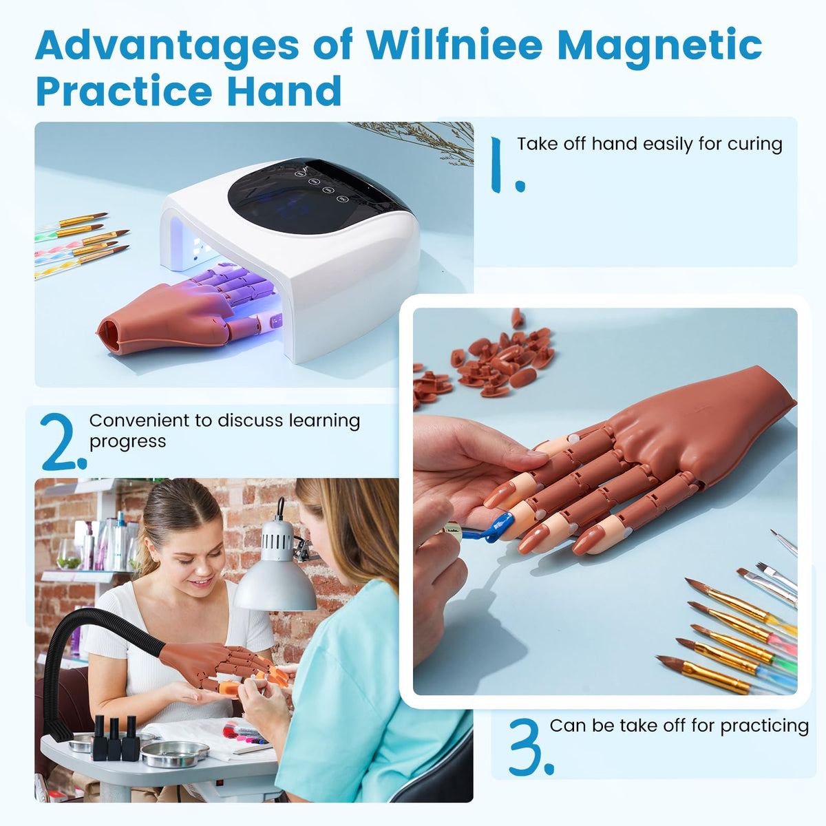 Wilfniee collection of 200 refill and 100 extension tips for repeated practice