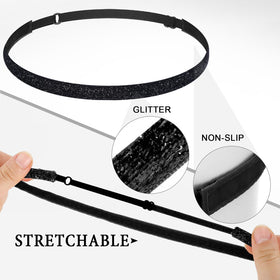 WILLBOND ten headbands arranged to show black silver gray color set