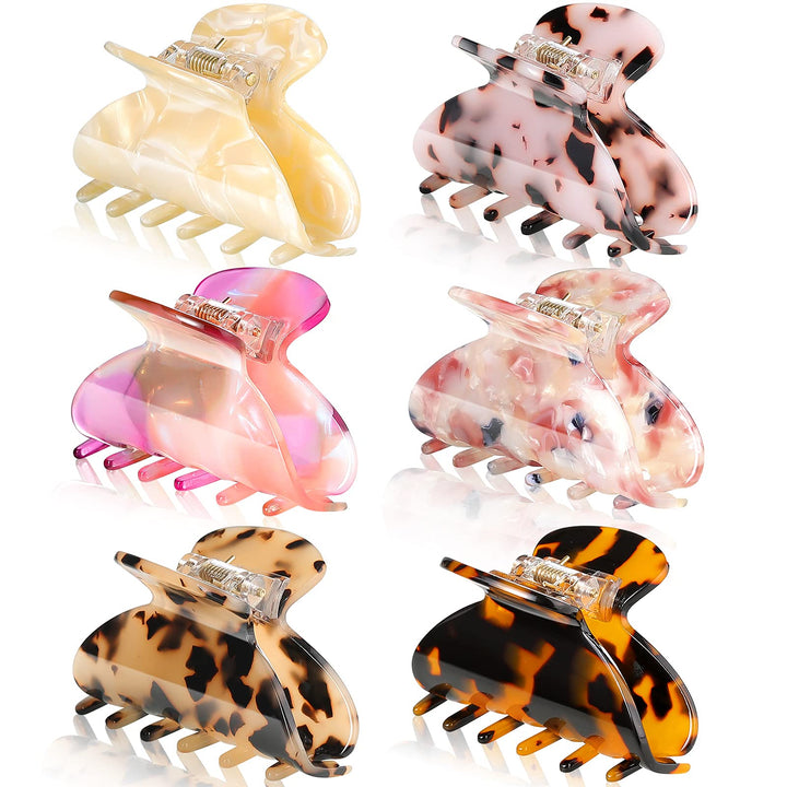 WILLBOND front view of six tortoise-shell clips, stylish and ready to wear