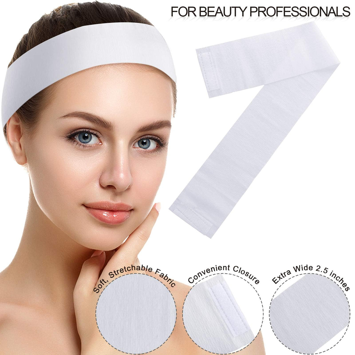 WILLBOND model wearing headband during facial showing hands-free hair control