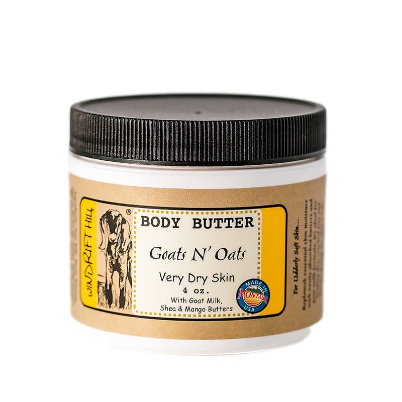 Windrift Hill jar front view showing label and nourishing body butter benefits
