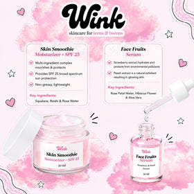WINK SKINCARE FOR TEENS rose petal toner mist spraying onto skin for instant refresh