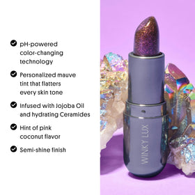 Winky Lux label detail focusing on clean, vegan ingredients and transparency benefit