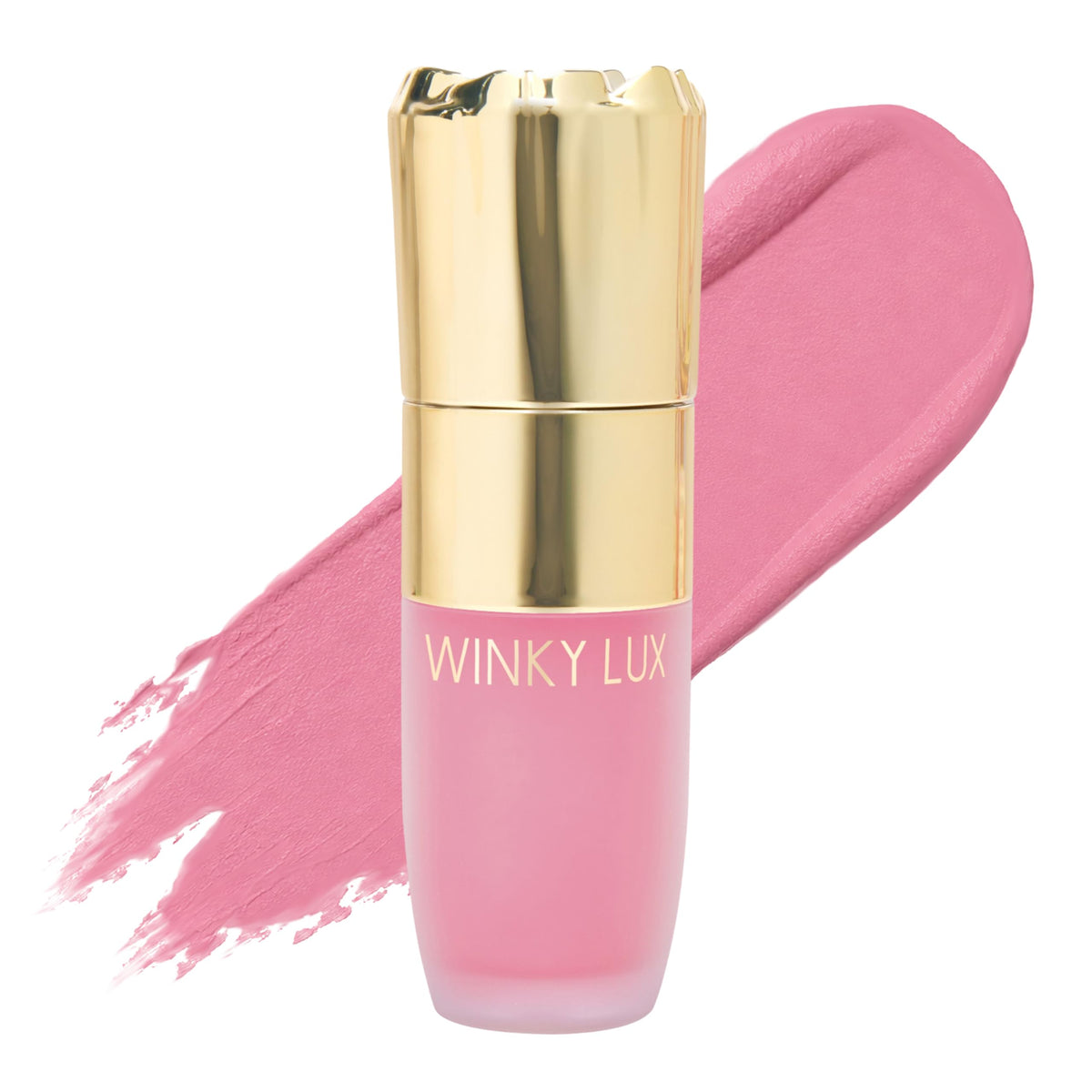 Winky Lux Cheeky Rose front packaging showing compact bottle and label benefit