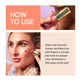 Winky Lux Cheeky Rose on model demonstrating natural flushed look and wear