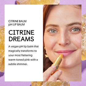 Winky Lux top view highlighting gemstone-shaped citrine balm and easy-to-apply design
