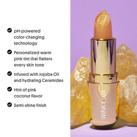 Winky Lux product label and ingredient list highlighting ceramides and clean formula