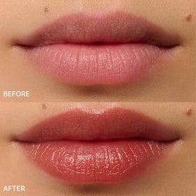 Winky Lux lip balm twisted up showing product bullet and easy application benefit